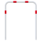Hoop of steel tube |  48 x 2,5 mm | without cross bar | for casting in concrete | total width 1000 mm | total height 1200 mm | hot-dip galvanized and white coatedwith red reflecting stripes